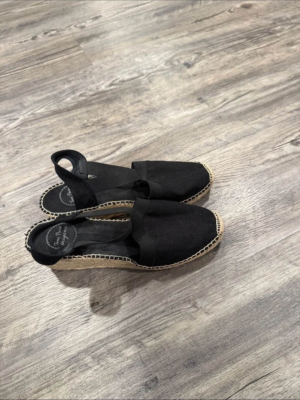 Tony Pons Ter Slingback Espadrille Sandals Shoes Black sz 40 US 10